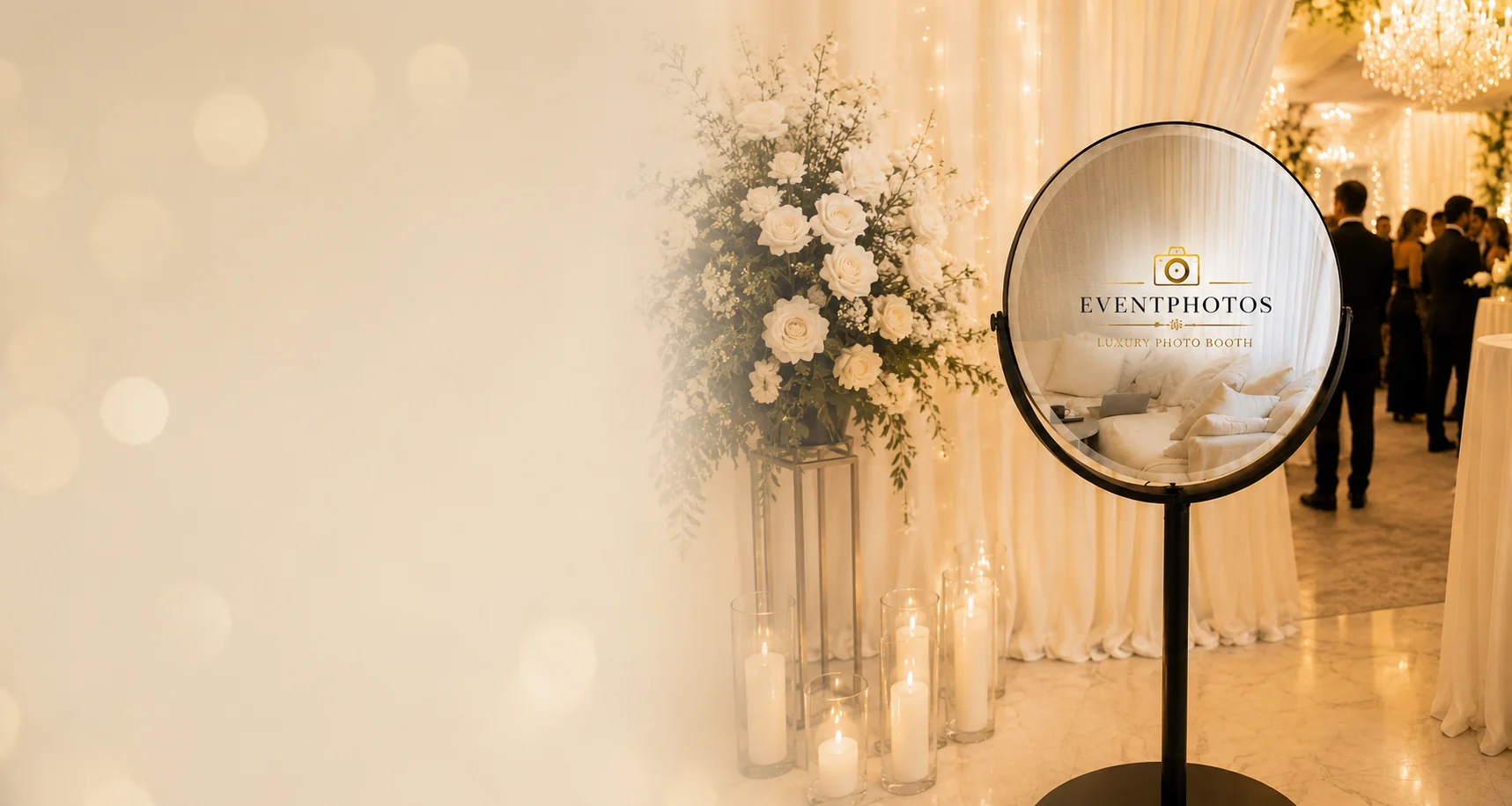 Lyxigt spegelfotobås på elegant event